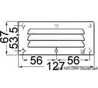 OSCULATI Grille aération INOX Poli 67x127 mm