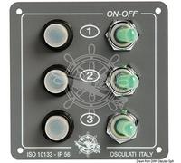 OSCULATI Tableau électrique avec 3 interrupteurs réarmables