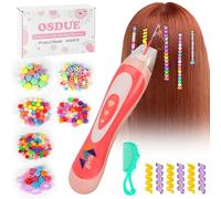 OSDUE 2pcs Machine à Tresser Cheveux Fille avec Gemmes, Perles pour Cadeau | Accessoires Kit pour Cheveux Jeux Fille Amusant Outil Tressage Cheveux Travaux Créatifs pour 5+ Ans Enfants, Rose