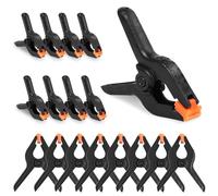 OSDUE 8+8 PCS Pince à Ressort,7 et 9 CM Noir Pince Polyvalente Serre Joint avec Mobiles Mâchoires Robuste Pour Travaux du Bois Photographie Arrière-plan Jardin Terrasse Artisanat