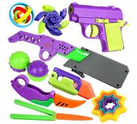 OSDUE 9 Pièces Jouets Fidget Knife Toy, Jouets Anti-Stress,Jouet Anti-Stress pour Adultes et Enfants, Jouets Pistolet imprimé en 3D, Impression 3D Carotte Jouet Couteaux