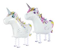 OSDUE Animaux de Ballon en Aluminium, 2 Pièces Licorne Ballon Helium Animaux Marchant Ballons de Décoration de Fête d'animaux Décorations De Noël Gonflables Ballons pour Enfants