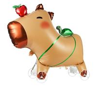 OSDUE Ballons en Animaux Debout 3D sur Roues, Capybara Grands Ballons Autoportants Anniversaire Debout Roulant