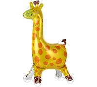 OSDUE Ballons en Animaux Debout 3D sur Roues, Girafe Grands Ballons Autoportants Anniversaire Debout Roulant