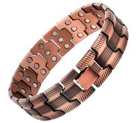 OSDUE Bracelet Magnétique, Couleur Cuivre Alliage Bracelet Bijou Aimanté Ultra Résistant avec 54 Aimants Puissants Longueur Ajustable pour Homme et Femme, 9.05in/23cm
