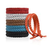 OSDUE Bracelet pour Enfants, Lot de 12 Protection Etanches Bracelets pour Enfants Multicolore/Unie Couleur Cuir Bobine Bracelets Adultes Camping Pêche Voyage Sortir Élastiques à Cheveux en Spirale