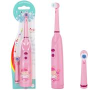 OSDUE Brosse à Dents Électrique Enfant, IPX5, Mais Doux, 2 Têtes de Brosse | Un Nettoyage Efficace Pour Les Dents Sensibles, Étanche, Fonctionnement Faible Niveau Sonore Pour Filles Et Garçons, Rose