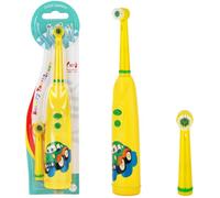 OSDUE Brosse à Dents Électrique Enfant, IPX5, Mais Doux, 2 Têtes de Brosse | Un Nettoyage Efficace Pour Les Dents Sensibles, Étanche, Fonctionnement Faible Niveau Sonore Pour Filles Et Garçons, Jaune