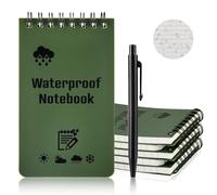OSDUE Carnets Étanches, 5 Pièces 3 x 5 Pouces Bloc Note Spirale Mini, Imperméables Bloc Notes de Poche Livré avec un stylo pour l'enregistrement d'activités de Plein Air