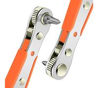 OSDUE Cliquet Tournevis Magnétique, Mini Clé à Cliquet 1/4, Entraînement 1/4" à Couple Elevé, Tournevis Décalé Réversible à Cliquet, Outils de Réparation de Poche Multifonctions