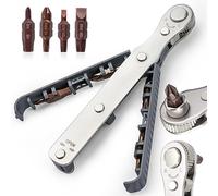 OSDUE Cliquet Tournevis, Tournevis Magnétique Mini Clé à Cliquet 1/4 Entraînement 1/4" à Couple Elevé Mini Décalé Réversible à Cliquets Outils de Réparation de Poche Multifonctions