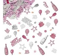 OSDUE Confettis Deco, Confetti Anniversaire Decoration Fete 30g, 18 Ans, Or Noir Argent Confettis Anniversaire Nombre Étoile De Table Deco, pour Anniversaires Carnaval Fête Décorations De Table