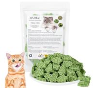 OSDUE Gâterie pour Chat Lyophilisé, 100g Biscuits Sapin de Noël à l'herbe à Chat Dentition à Mâcher Comestible pour Le Nettoyage des Dents et Élimination des Boules de Poils