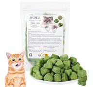 OSDUE Gâterie pour Chat Lyophilisé, 100g Herbe à Chat en Forme de Cœur lyophilisée Dentition à Mâcher Comestible pour Le Nettoyage des Dents et Élimination des Boules de Poils