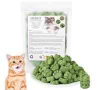 OSDUE Gâterie pour Chat Lyophilisé, 100g Herbe à Chat et Patte de Chats Lyophilisés Dentition à Mâcher Comestible pour Le Nettoyage des Dents et Élimination des Boules de Poils