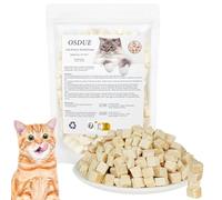 OSDUE Gâterie pour Chat Lyophilisé, 100g Morceaux de Poulet Lyophilisés Dentition à Mâcher Comestible pour Le Nettoyage des Dents et Élimination des Boules de Poils