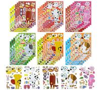 OSDUE Gommettes Autocollantes, 36 Feuilles DIY Chien Stickers Autocollants pour Enfants, Tatouage Visage Autocollantes, pour Scrapbooking Activités Manuelles Photo Cadeau Récompenser