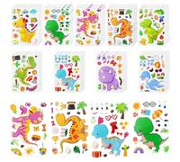 OSDUE Gommettes Autocollantes, 36 Feuilles DIY Dinosaure Stickers Autocollants pour Enfants, Tatouage Visage Autocollantes, pour Scrapbooking Activités Manuelles Photo Cadeau Récompenser