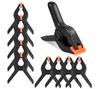 OSDUE Jeu de 9 Pince à Ressort,11.7 CM Noir Pince Polyvalente Serre Joint avec Mobiles Mâchoires Robuste Pour Travaux du Bois Photographie Arrière-plan Jardin Terrasse Artisanat