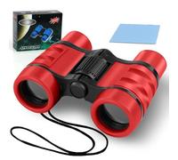 OSDUE Jumelles Enfant, Grossissement 4X30, Jouet Enfant 4-12 Ans, Jumelles pour Enfants Jouet Parfait pour Les Petits Garcons et Filles Cadeau de Noël Enfants Jeux Exterieur, Antidérapant, Rouge