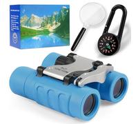 OSDUE Jumelles Enfant- Grossissement 8X, Jouet Enfant 3 4 5 6 7 8 9 10 11 12 Ans, Garçons, Filles, Jouets de Plein air pourJeux de Plein air - Ensemble Complet avec Loupe & Boussole - Bleu