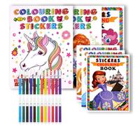 OSDUE Kit de 8 Livre de Coloriage a L’Eau, Livre de Dessin Magique de L'eau, Education Dessin avec Stylo Cadeaux, 6 Carnets de Croquis + 2 Crayons de Couleur 12
