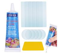 OSDUE Kit de Réparation Piscine, 12 pcs Colle sous-Marine Rustine Piscine Répare Une Variété d'Objets Gonflables Colle sous l'eau Colle PVC pour Bouées Produits gonflables Matelas et Bateaux（60ml）