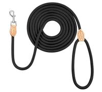 OSDUE Laisse Éducative pour Chien, 3M Nylon Résistant Laisse Multifonction Réglable Lasso avec PU Cuir Souple pour Petite à Grande Taille Promenade Dressage Entraînement, Noir