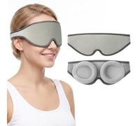 OSDUE Masque de Sommeil Sleep, 100% Occultant Coupe Ajustable pour Yeux, 3D | Masque de Nuit, Ultra Doux & Confort, Innovant Ergonomique, Aucune Pression Oculaire pour Adulte Dormir Voyage, Gris Clair