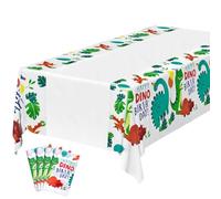 OSDUE Nappes de Fête, 4PCS Dinosaure Jetables Imperméables Plastique Décoration Couverture de Table de Fête Rectangulaire pour Pique-Nique Halloween Noël Mariage Anniversaire, 180 * 108CM