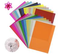 OSDUE Papier Calque Couleur, 24 Feuilles Papier Vitrail Couleur Transparent A4 pour Patron Bricolage Travaux Manuels Lanternes Impression Dessins Scrapbooking et Projets Créatifs