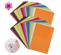 OSDUE Papier Calque Couleur, 40Feuilles Papier Vitrail Couleur Transparent A4 pour Patron Bricolage Travaux Manuels Lanternes Impression Dessins Scrapbooking et Projets Créatifs