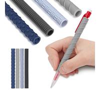 OSDUE Poignées Crayon Sensorielles Texturées en Silicone, Pencil Gidgets Grips Antidérapants Crayon avec 2 Porte-mine 4 Étuis pour Salle Ecole Bureau Atteints D'autisme TDAH Soulageant,Gris
