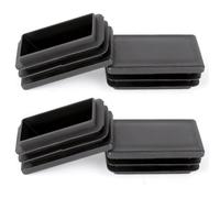 OSDUE Rectangle Bouchons pour Tuyau, 4 pièces 60 * 40MM Bouchons de Couverture Cache Tube en Plastique Bouchon Pied de Chaise Embout de Bouchon en Plastique Noir, pour Chaises, Canapés, Tables