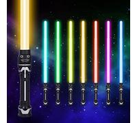OSDUE Sabre Laser, 7 Couleurs Lightsaber Sabre Lumineux Epées Laser à LED avec Son Costume d'halloween Articles de Fête Cadeaux Combattants et Guerriers de la Galaxie Jouet de Cosplay, Visage Fantôme