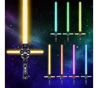 OSDUE Sabre Laser, 7 Couleurs Lightsaber Sabre Lumineux Epées Laser à LED avec Son Costume d'halloween Articles de Fête Cadeaux Combattants et Guerriers de la Galaxie Jouet de Cosplay, Croix