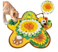 OSDUE Tapis à renifler pour Chien, 60CM Cinq Étoile Tapis de Fouille Alimentation Lente, Tapis Reniflant Formation d’Animaux Lavable en Machine Pliable pour Lapin, Chat, Chien (Jaune Blanc)