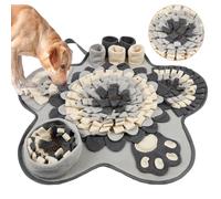 OSDUE Tapis à renifler pour Chien, 60CM Cinq Étoile Tapis de Fouille Alimentation Lente, Tapis Reniflant Formation d’Animaux Lavable en Machine Pliable pour Lapin, Chat, Chien (Gris Blanc)