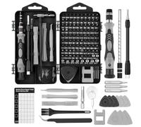 OSDUE Tournevis de Précision，124 en 1 Gris Kit Mini Tournevis Magnétique Set Outils Informatique de Réparation Portable Tournevis de Précision pour Smartphones, iPads, Tablettes, Electronique
