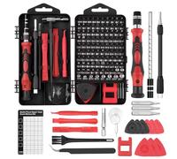 OSDUE Tournevis de Précision，124 en 1 Rouge Kit Mini Tournevis Magnétique Set Outils Informatique de Réparation Portable Tournevis de Précision pour Smartphones, iPads, Tablettes, Electronique