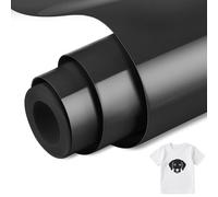 OSDUE Vinyle Adhésif - 30.5 * 305CM Noir, Vinyle Thermocollant, Vinyle Adhésif Permanent, film plastique autocollant, Silhouette Cameo, vêtements, bonnets, pantalons, autres tissus