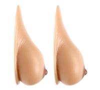 OSEMISS 1 Paire de Faux Seins en Silicone Auto-adhésifs en Forme de Goutte d'eau réaliste pour travestis, transgenres, Mastectomie, Cosplay,Suntan,D|Cup (1000g/Pair)