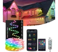 OSEVIO Wi-Fi Bluetooth Smart LED Outdoor, Intelligent Led Light Strips with Remote, RGB Led Light Strips for Bedroom, Garden, Stairs Party (65.62ft (20m))