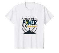 Osez être sans Drogue : Empowering Anti-Addiction Message T-Shirt, Enfant, Blanc, 4 Ans