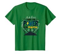 Osez être sans Drogue : Empowering Anti-Addiction Message T-Shirt, Enfant, Vert Kelly, 8 Ans
