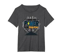 Osez être sans Drogue : Empowering Anti-Addiction Message T-Shirt, Femme Grandes Tailles, Chiné Foncé, 6X