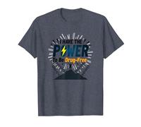 Osez être sans Drogue : Empowering Anti-Addiction Message T-Shirt, Homme, Bleu Chiné, 4XL