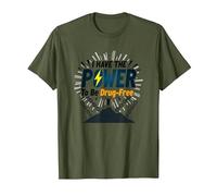 Osez être sans Drogue : Empowering Anti-Addiction Message T-Shirt, Homme, Olive, L