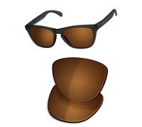 OSharp Verres de rechange pour lunettes de soleil Oakley Frogskins Range OO9284-55 mm - HD polarisé, miroir, protection UV, Bronze marron - HD polarisé