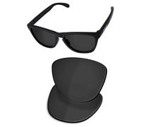 OSharp Verres de rechange pour lunettes de soleil Oakley Frogskins Range XL OO9503-58 mm - HD polarisé, miroir, protection UV, Noir carbone - HD polarisé